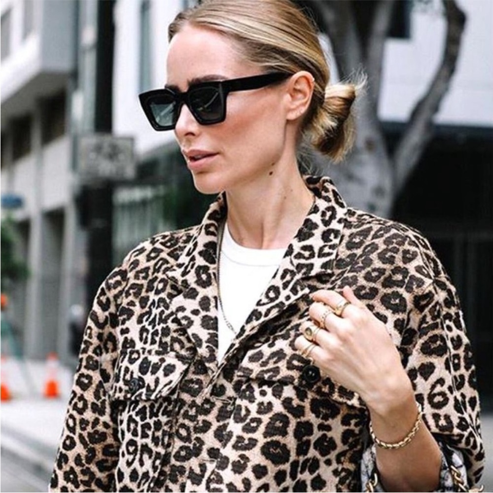 Anine Bing Flynn Leo Leopard Print Jacket XS | Flynn Utility Shirt Jacket Cotton - Picture 11 of 14